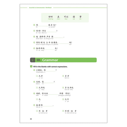 Great Wall Chinese Essentials in Communication Workbook 1 2nd Edition Learn Hanyu Pinyin Book